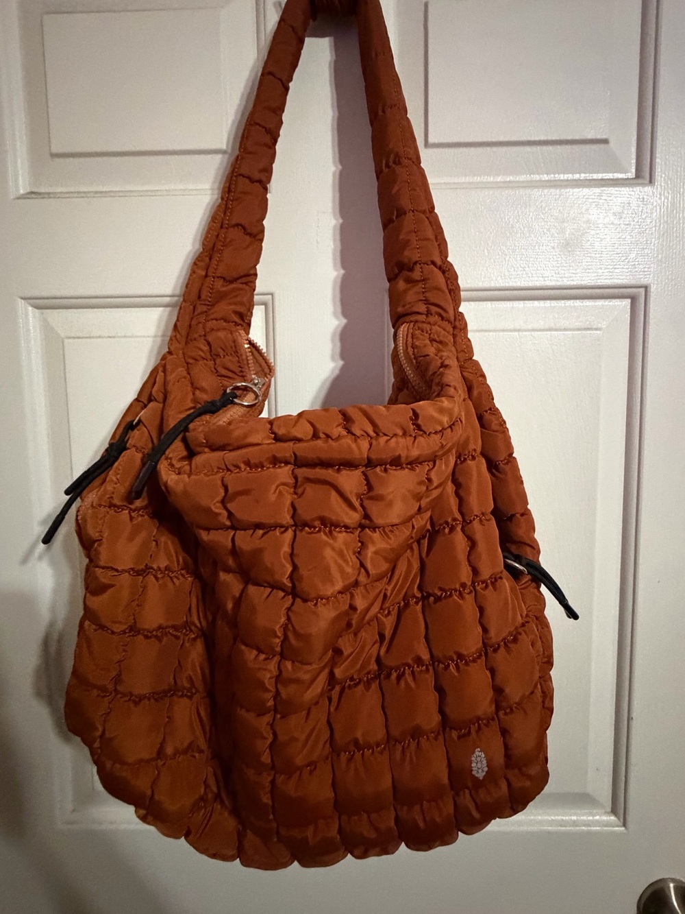 Free People Quilted Shoulder Bag in Rust